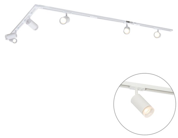 Nowoczesny system oświetlenia szynowego z 5 reflektorami białymi 1-fazowymi - Iconic Jeana