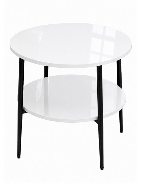 Stolik 40 cm okrągły 2 blaty nierozkładany, nogi Metalowe „ Szpilki ” | ArtD Home