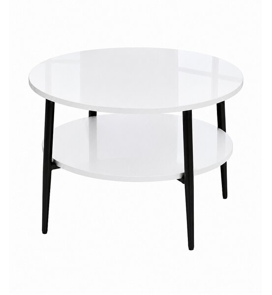 Stolik 70 cm okrągły 2 blaty nierozkładany, nogi Metalowe „ Szpilki ” | ArtD Home