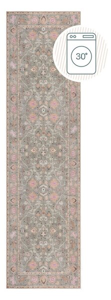 Jasnozielony chodnik odpowiedni do prania 60x230 cm Una Floral – Flair Rugs