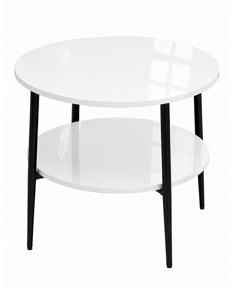 Stolik 50 cm okrągły 2 blaty nierozkładany, nogi Metalowe „ Szpilki ” | ArtD Home
