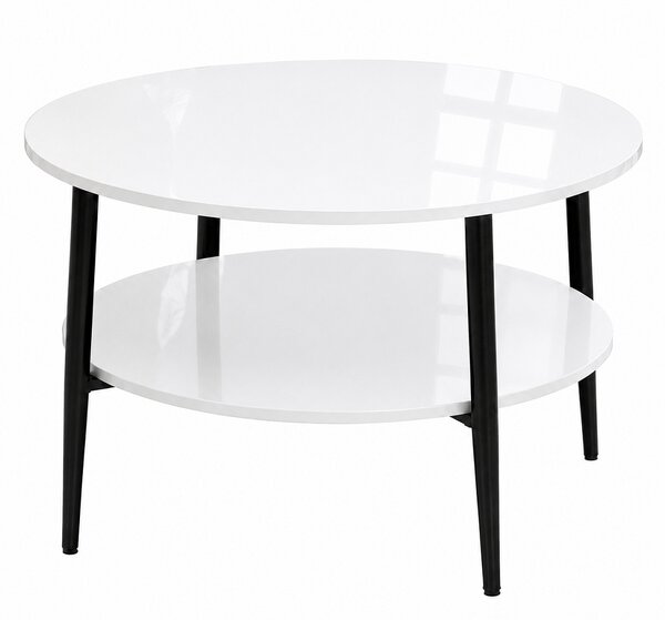 Stolik 80 cm okrągły 2 blaty nierozkładany, nogi Metalowe „ Szpilki ” | ArtD Home