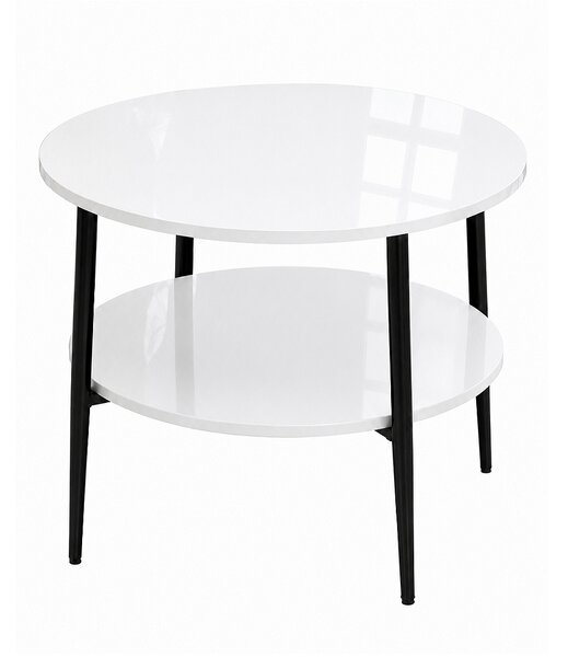 Stolik 60 cm okrągły 2 blaty nierozkładany, nogi Metalowe „ Szpilki ” I ArtDHome