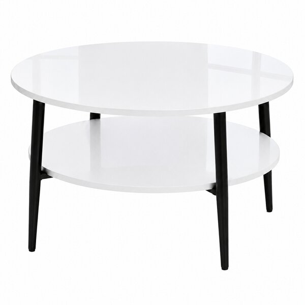 Stolik 80 cm okrągły 2 blaty nierozkładany, nogi Metalowe „ Szpilki ” | ArtD Home
