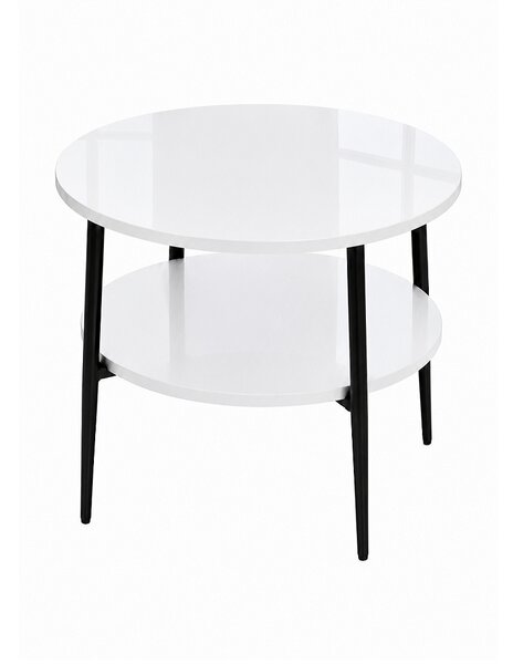 Stolik 40 cm okrągły 2 blaty nierozkładany, nogi Metalowe „ Szpilki ” | ArtD Home