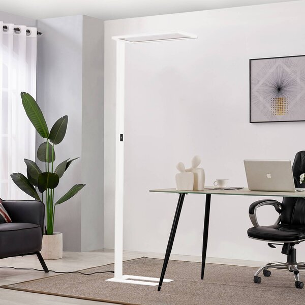 Lampa stojąca Taronis PRIOS, możliwość ściemniania, biały / opal, biuro, aluminium, nowoczesny