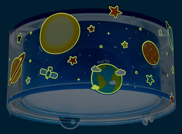 Dalber Lampa sufitowa PLANETS, możliwość ściemniania, niebieski, pokój dziecięcy, tworzywo sztuczne