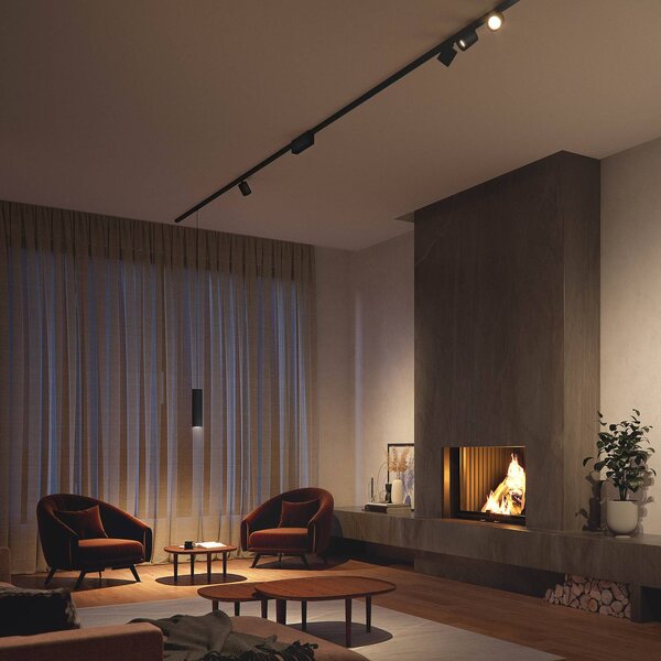 Philips Hue Perifo system szynowy 4x spoty czarne Perifo, możliwość ściemniania, czarny, biuro, metal, nowoczesny