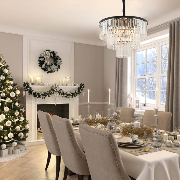 Lampa wisząca kryształowa Cristal Nowodvorski Lighting, możliwość ściemniania, przezroczysty / transparentny, salon / jadalnia, szkło