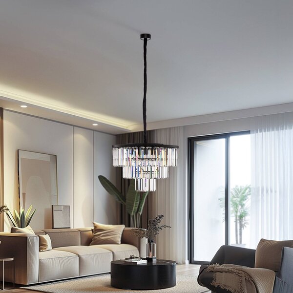 Lampa wisząca kryształowa Cristal Nowodvorski Lighting, możliwość ściemniania, przezroczysty / transparentny, salon / jadalnia, szkło