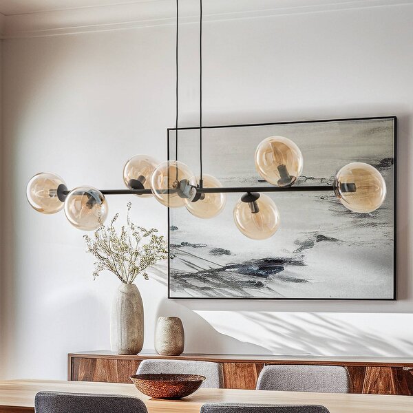 Lampa wisząca Glassy EMIBIG LIGHTING, możliwość ściemniania, czarny, salon / jadalnia, metal, nowoczesny