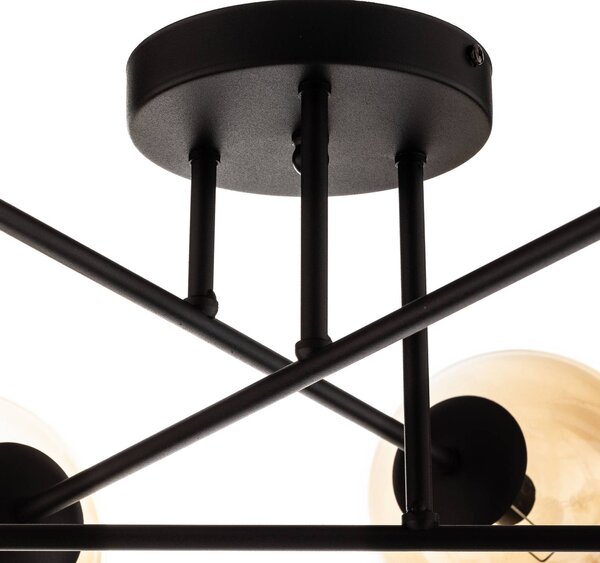 Lampa sufitowa Glassy EMIBIG LIGHTING, możliwość ściemniania, czarny, salon / jadalnia, metal, nowoczesny