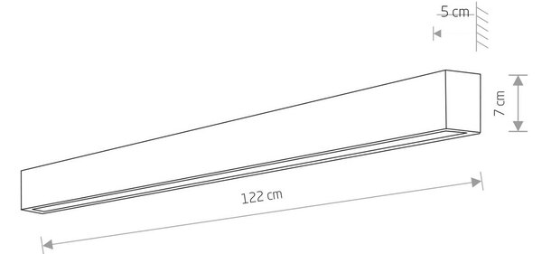 Kinkiet LED Straight L Nowodvorski Lighting, biały / opal, salon / jadalnia, metal, nowoczesny