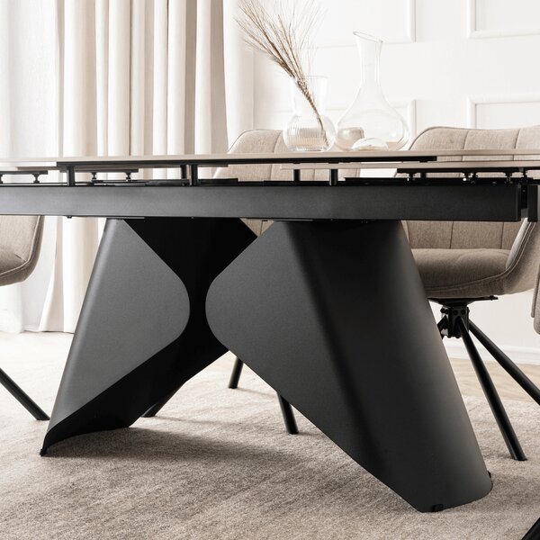 Ceramiczny stół z rozkładanym blatem Verona 160-240 cm, dąb/czarny