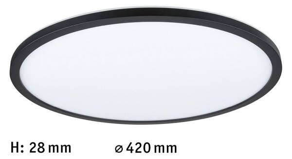 Paulmann Lampa sufitowa LED Atria Shine, możliwość ściemniania, czarny, salon / jadalnia, tworzywo sztuczne, nowoczesny