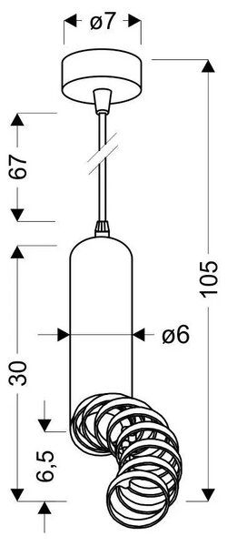Biała nowoczesna pojedyncza lampa wisząca tuba - 7X D240 G9-Z55