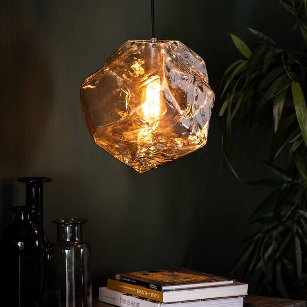 ZIJLSTRA Lampa wisząca szklana Guldenthal, możliwość ściemniania, chromowy / srebrny, salon / jadalnia, szkło