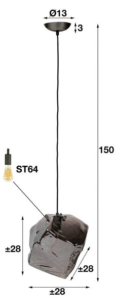 ZIJLSTRA Lampa wisząca szklana Guldenthal, możliwość ściemniania, chromowy / srebrny, salon / jadalnia, szkło