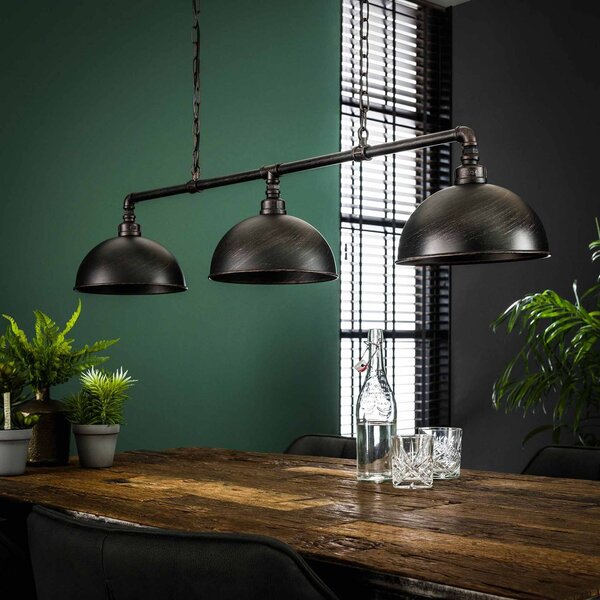 ZIJLSTRA Lampa wisząca Vanderbrock, możliwość ściemniania, czarny, salon / jadalnia, metal, industrialny