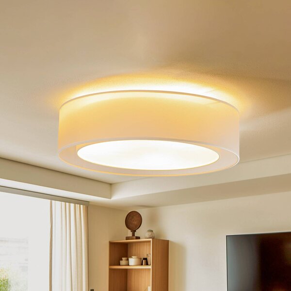 Lampa sufitowa Tibu Euluna, możliwość ściemniania, kremowy / amber, salon / jadalnia, tkanina / materiał / jedwab, nowoczesny