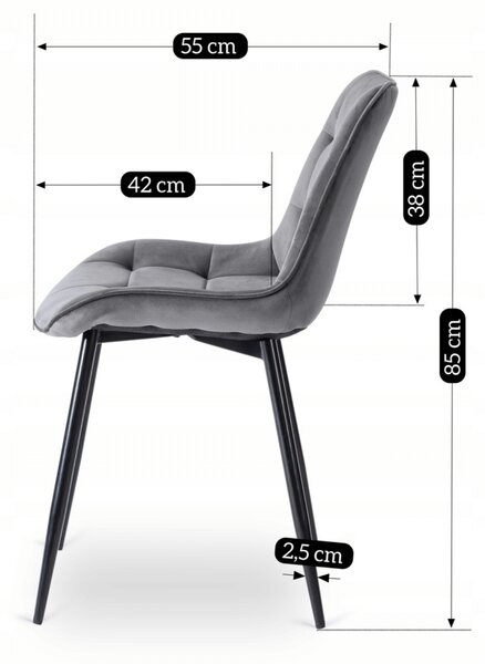 Zestaw Stół Okrągły Rozkładany HARRY 102-142 cm Dąb Artisan/Czarny i 6 Krzeseł Tapicerowanych CHRIS Szarych Nowoczesnych