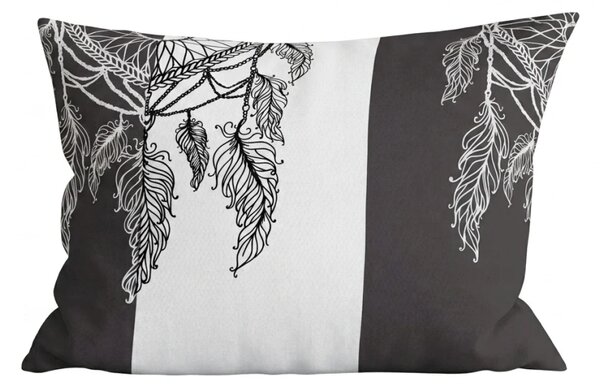 Poszewka na poduszkę z mikrofibry TIRSO 70x90 cm, szaro-biała