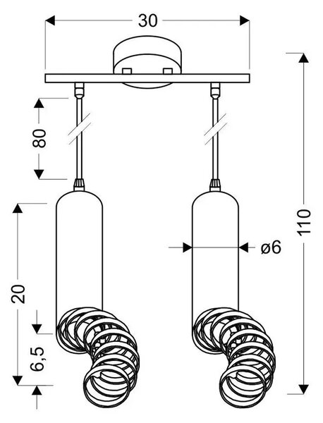 Biała podwójna lampa wisząca - D243 S9-F54