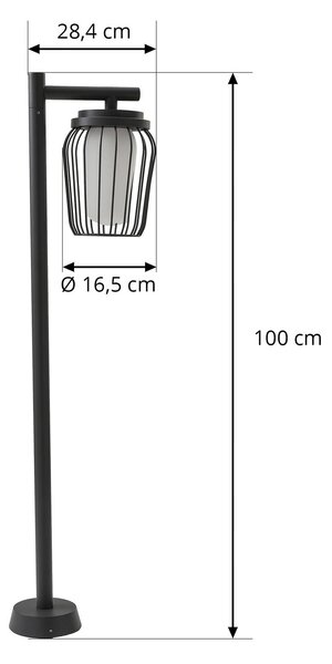 Lucande słupek oświetleniowy Chandan, 100 cm, czarny, aluminium Chandan Lucande, możliwość ściemniania, czarny, aluminium, nowoczesny