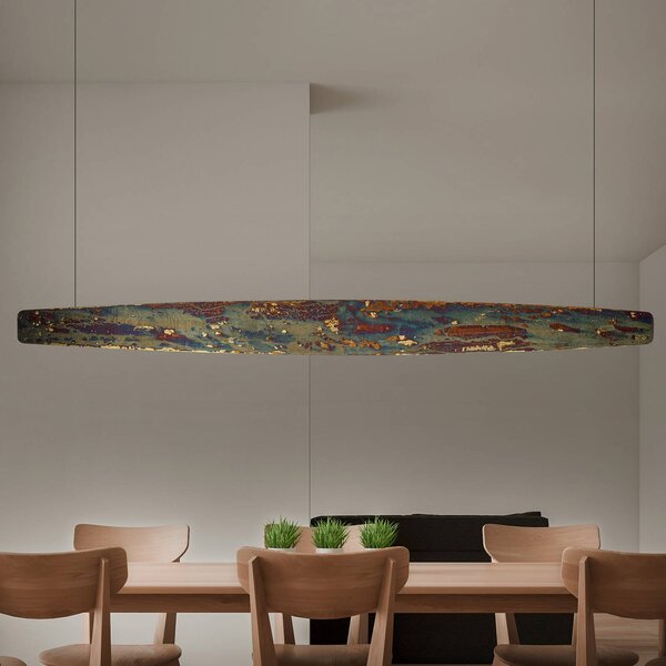 Lampa wisząca Persida Quitani, możliwość ściemniania, brązowy / mosiężny, salon / jadalnia, metal, industrialny