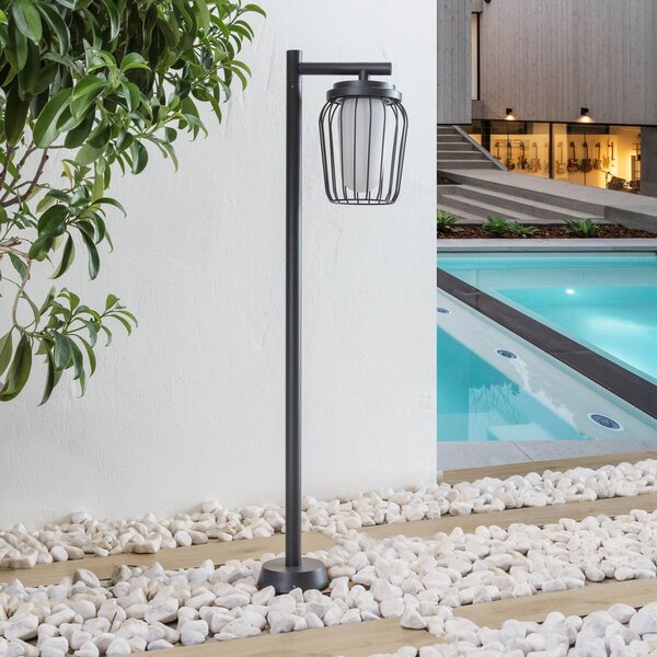 Lucande słupek oświetleniowy Chandan, 100 cm, czarny, aluminium Chandan Lucande, możliwość ściemniania, czarny, aluminium, nowoczesny