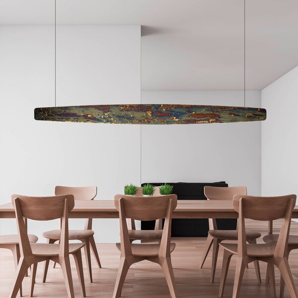 Lampa wisząca Persida Quitani, możliwość ściemniania, brązowy / mosiężny, salon / jadalnia, metal, industrialny