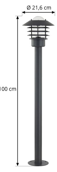 Słupek oświetleniowy Belmiro, żelazo, wysokość 100 cm, E27, czarny Belmiro Lindby, możliwość ściemniania, czarny, metal, nowoczesny