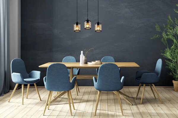 Potrójna lampa wisząca w stylu glamour - D9-Z19