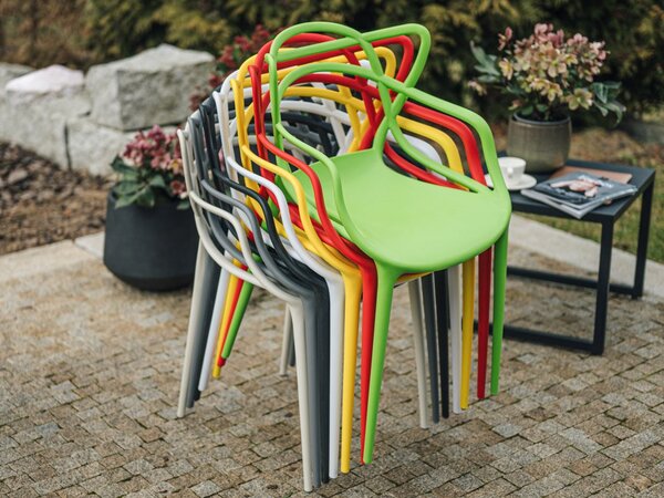 Zestaw 4 krzeseł plastikowych KATO, jasnoszary