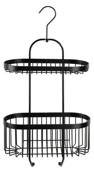 Czarny koszyk ścienny Wenko Classic Plus 2 Tier Caddy