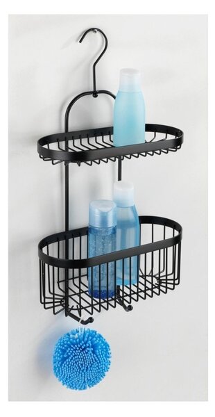 Czarny koszyk ścienny Wenko Classic Plus 2 Tier Caddy
