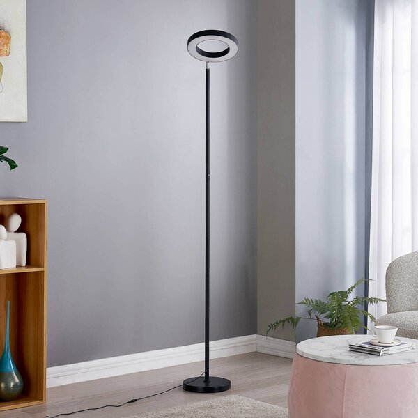Lindby Smart lampa stojąca LED Cilian, RGBW, CCT, ZigBee, Hue Cilian Lindby, możliwość ściemniania, czarny, salon / jadalnia, metal, nowoczesny
