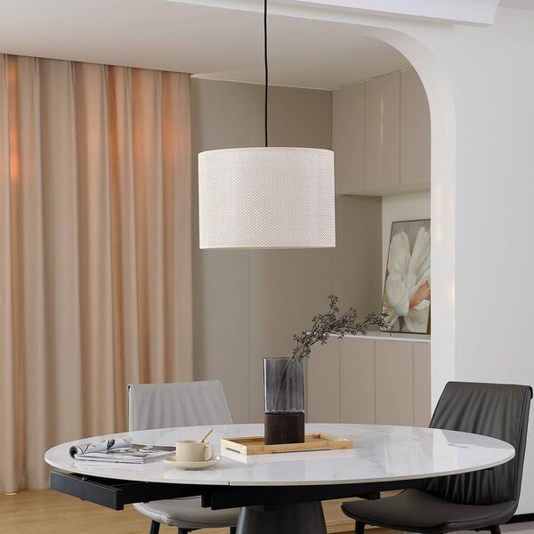 Lampa wisząca Soula Lindby, możliwość ściemniania, kremowy / amber, salon / jadalnia, tworzywo sztuczne, dworkowy / rustykalny