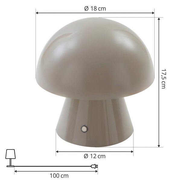 Lampa stołowa LED Nevijo Lindby, możliwość ściemniania, aluminiowy / szary / cynkowy, salon / jadalnia, metal, młodzieżowy