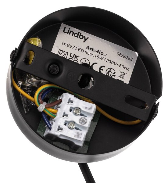 Lampa wisząca Soula Lindby, możliwość ściemniania, kremowy / amber, salon / jadalnia, tworzywo sztuczne, dworkowy / rustykalny