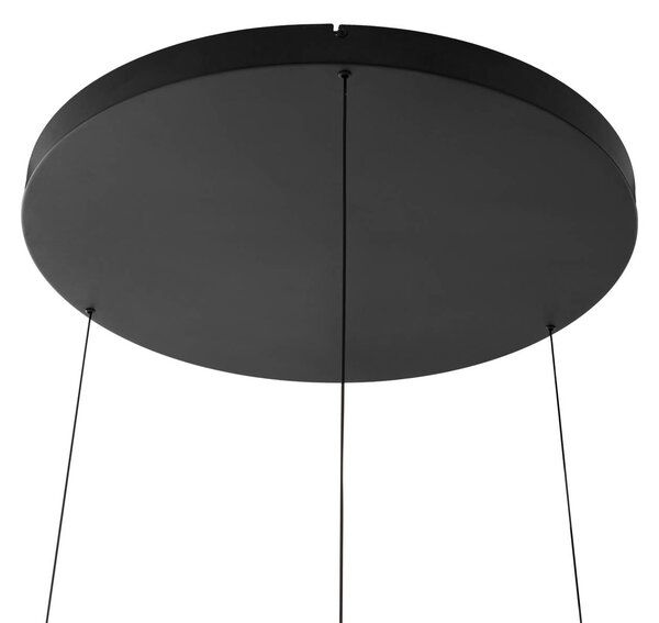 Lampa wisząca Philine Lucande, możliwość ściemniania, czarny, salon / jadalnia, nowoczesny