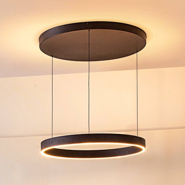Lampa wisząca Philine Lucande, możliwość ściemniania, czarny, salon / jadalnia, nowoczesny