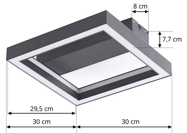 Inteligentna lampa sufitowa Tjado Lucande, możliwość ściemniania, czarny, salon / jadalnia, metal, nowoczesny