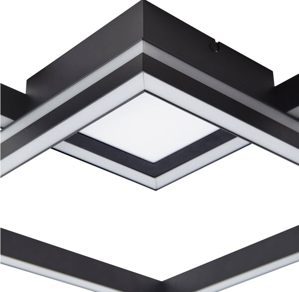 Inteligentna lampa sufitowa Tjado Lucande, możliwość ściemniania, czarny, salon / jadalnia, metal, nowoczesny