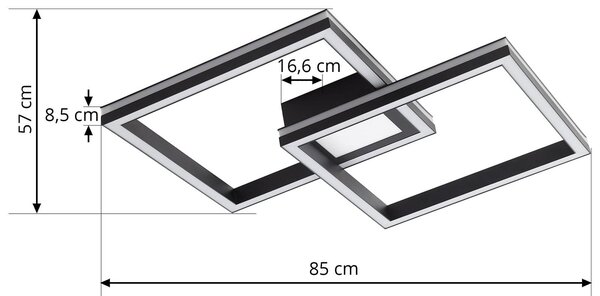 Inteligentna lampa sufitowa Tjado Lucande, możliwość ściemniania, czarny, salon / jadalnia, metal, nowoczesny