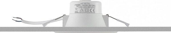 Oprawa wpuszczana LED Prios Rida, zestaw 10 sztuk, biały, 12 cm, CCT, IP44 Rida PRIOS, możliwość ściemniania, biały / opal, łazienka, aluminium, nowoczesny