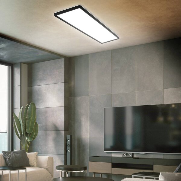Briloner Panel LED Slim, czarny, biuro, tworzywo sztuczne, nowoczesny