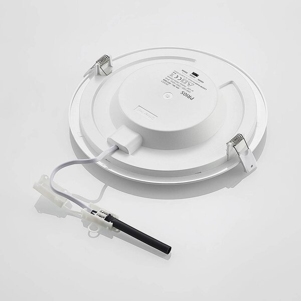 Oprawa wpuszczana LED Cadance, biała, 24 cm, zestaw 10 sztuk, CCT Cadance PRIOS, możliwość ściemniania, biały / opal, łazienka, aluminium, nowoczesny