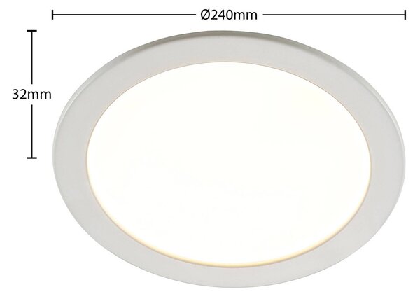 Oprawa wpuszczana LED Cadance, biała, 24 cm, zestaw 10 sztuk, CCT Cadance PRIOS, możliwość ściemniania, biały / opal, łazienka, aluminium, nowoczesny