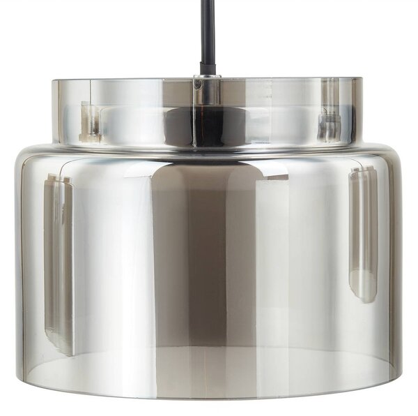Lampa wisząca Diano Lucande, aluminiowy / szary / cynkowy, salon / jadalnia, szkło, design